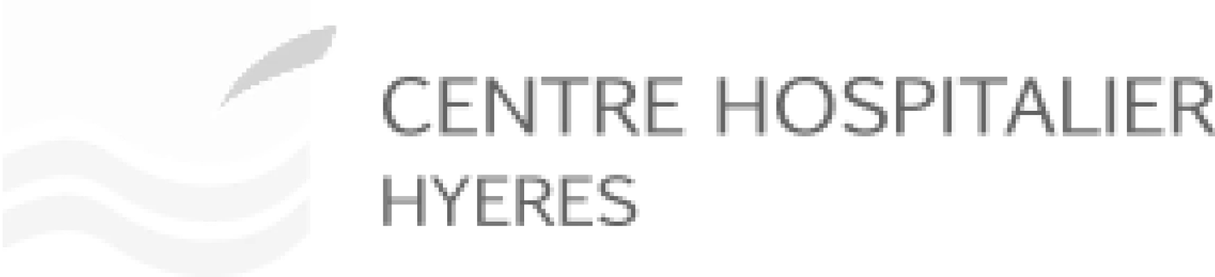 Logo du Centre Hospitalier de Hyères avec une plume et des vagues stylisées