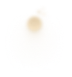 Illustration abstraite d'un cercle doré lumineux avec un effet de halo sur fond blanc