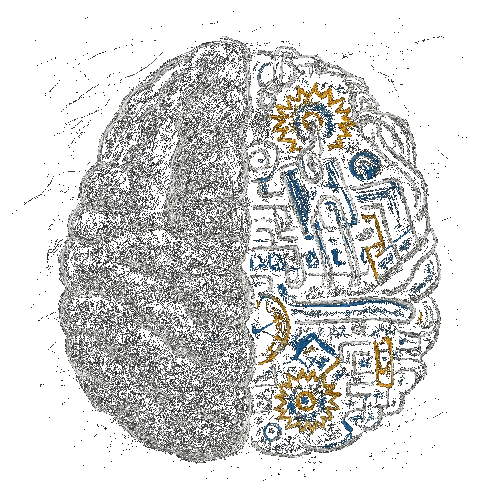 Illustration d'un cerveau mi-organique mi-mécanique avec engrenages et circuits, symbolisant l'intelligence artificielle médicale