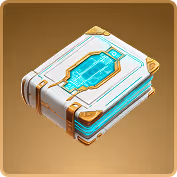 Illustration d'un livre blanc et doré avec un cristal turquoise lumineux sur la couverture